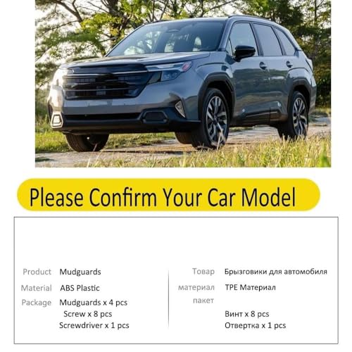 4 Bavettes de protection de pneus robustes et garde-boue rigides Subaru Forester