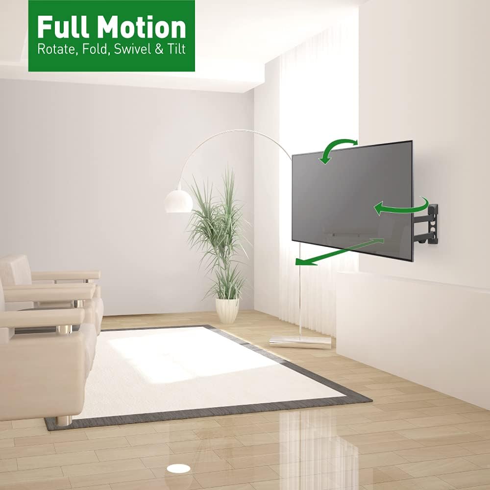 One-Day Sale: Up to 40% Off Barkan TV Wall Mount, 29-65 inch Full Motion Articulating - 4 Movement Flat/Curved Screen Bracket, Holds up to 88 lbs, Patented, Lifetime Limited Warranty, UL Listed, Fits LED OLED LCD,Black,3400.B