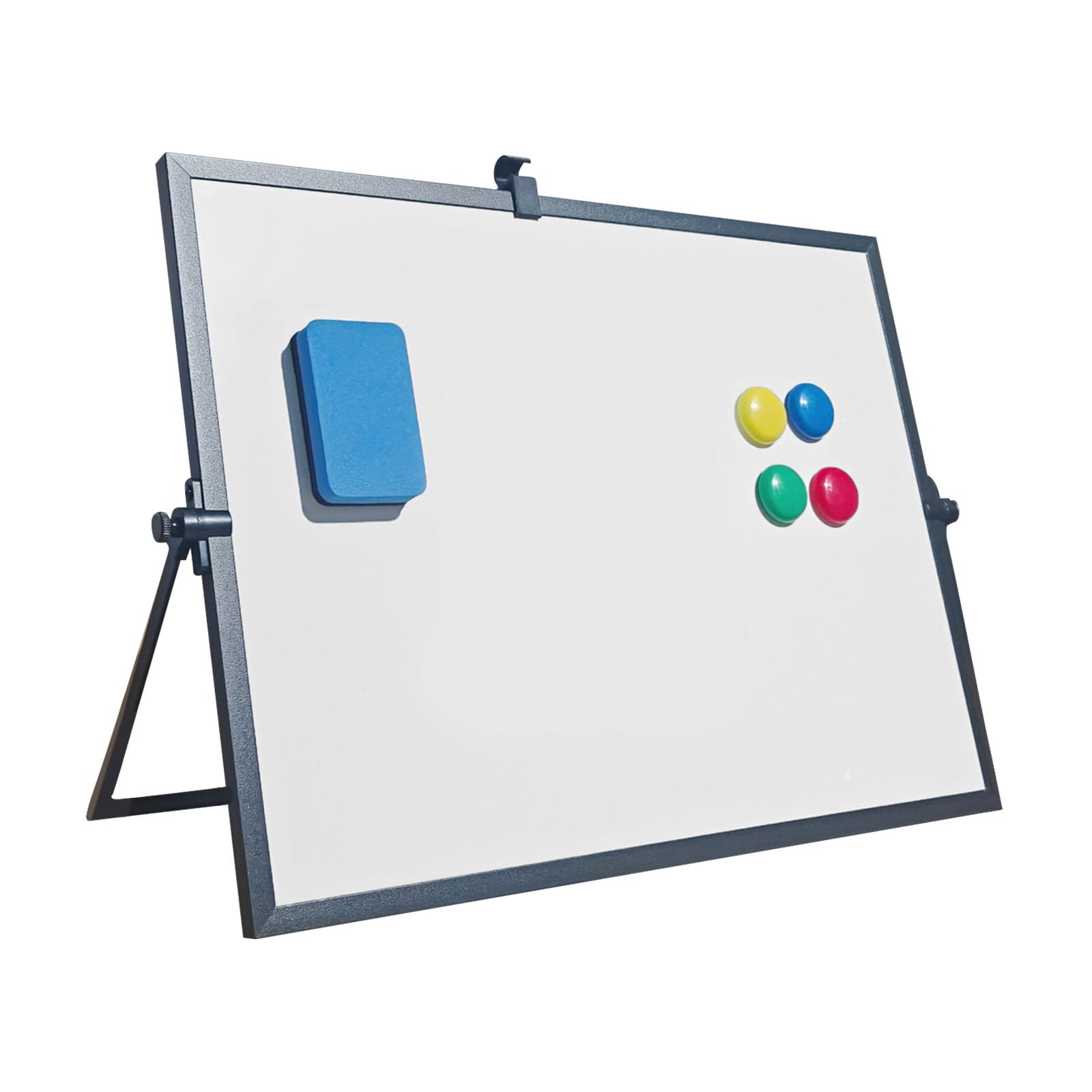 Tragbares Whiteboard mit Aluminiumrahmen, 40 x 30 cm, inklusive Zubehör und für den Arbeitsplatz, Aluminium-Whiteboard, drehbar
