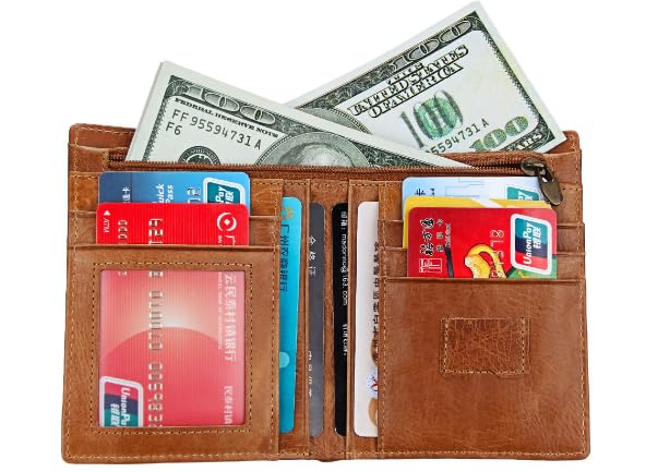 Vintage Mens Short Genuine Leather Wallet Youth Portable Card Holder Purse Retro Design (Brown)3