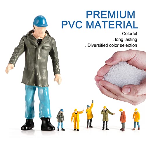 Colorful 6Pcs Tiny People Figures,1:50 Scale Model Worker Hand Painted Figures Male Construction Scene Site Figures For Miniature Scenes #TOP3