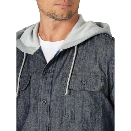 Wrangler Authentics Men's Hooded Flannel Lined Twill Shirt4