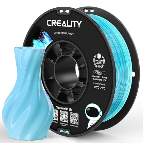 Image of Official Creality PETG 3D Printer Filament 1.75mm 1KG (2.2lbs), Translucent Dual Color Gradient Blue to White, High Precision, Strong Toughness 3D Printing CR PETG Filament, Gradient Blue White
