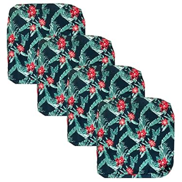 AMAZON - FLYMEI Patio Cushion Covers, Water Resistant Outdoor Cushion Cover Replacement, Patio Sofa Cushion Covers Only Outdoor Couch Cushion Covers (20” X 18” X 4”-4 Covers ONLY, Dark Navy Flower)