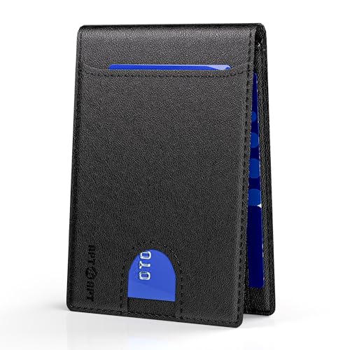 Men's Wallet with Tracker, Slim Bifold Front Pocket Wallets for Men with Find My for Travel, Gym, Daily Use with Gift Box, Black