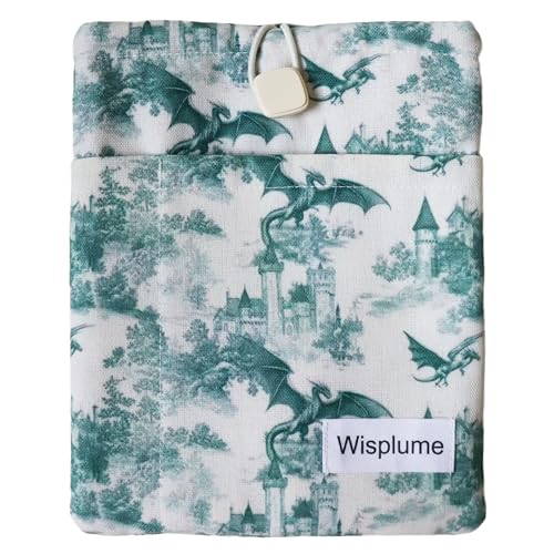 Wisplume Padded eReader Sleeve Tablet Bag Pouch for eReader Paperwhite, Colorsoft,Signature Edition, Voyage,Scribe/Kobo eReader,Dragon Book Protector for Paperbacks and Small Hardcovers (White, Large)