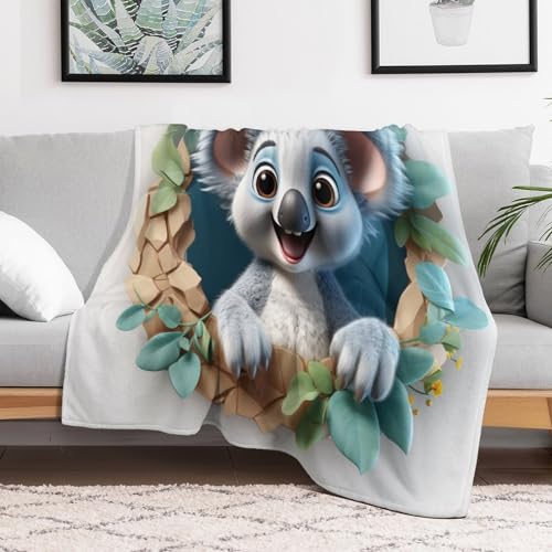 Manta de franela mullida para sofá manta cálida pequeña Koala de hogar 3