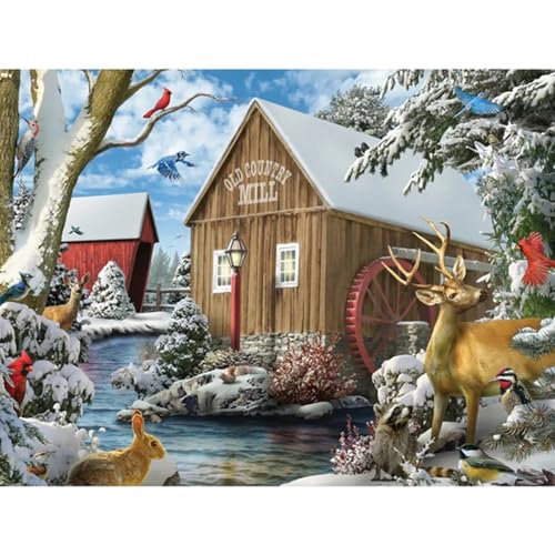 Bits and Pieces Puzzles de 50 Piezas para Adultos - Alan Giana 3-Pack - Rompecabezas de 50 Piezas Extra Grandes 15" x 19", Escenas Rústicas de Campo, Sin Piezas Iguales miniatura 4