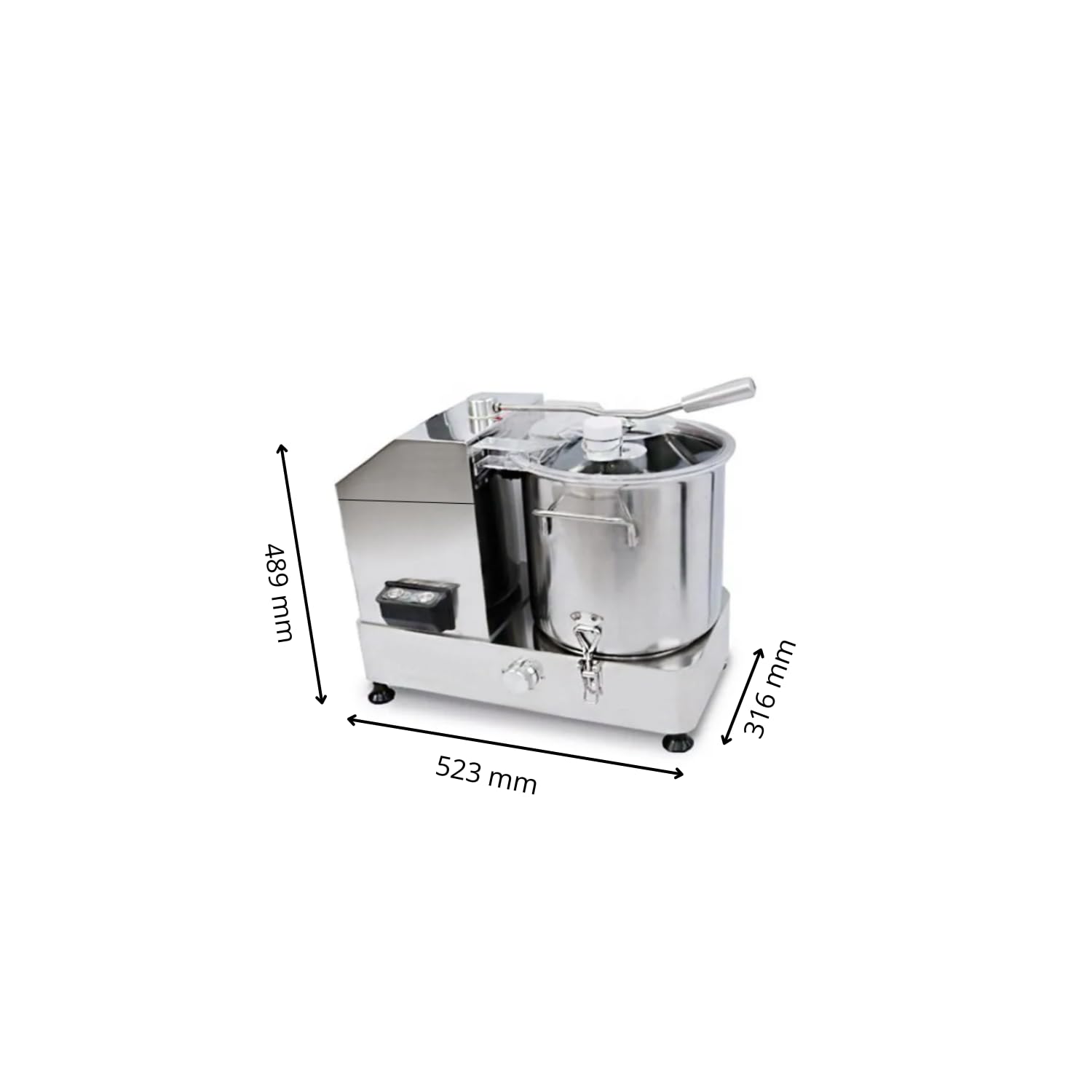 Cutter elettrico professionale 12 l – 2 kW – doppia lama – 1100 – 2200 giri/min – alte prestazioni
