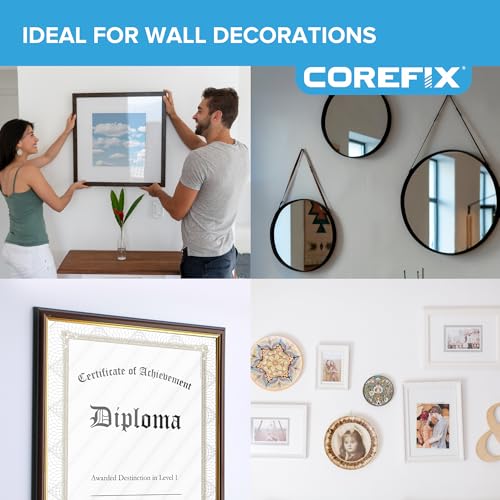 Image of Corefix Barb Wall Hook 4 Pack Universal Hammer-In Picture Hooks, Wall Hooks for Hanging Frames, Mirrors or Canvas into Plasterboard or Wood. Removable and Reusable Hook With Neat Modern Finish (White)