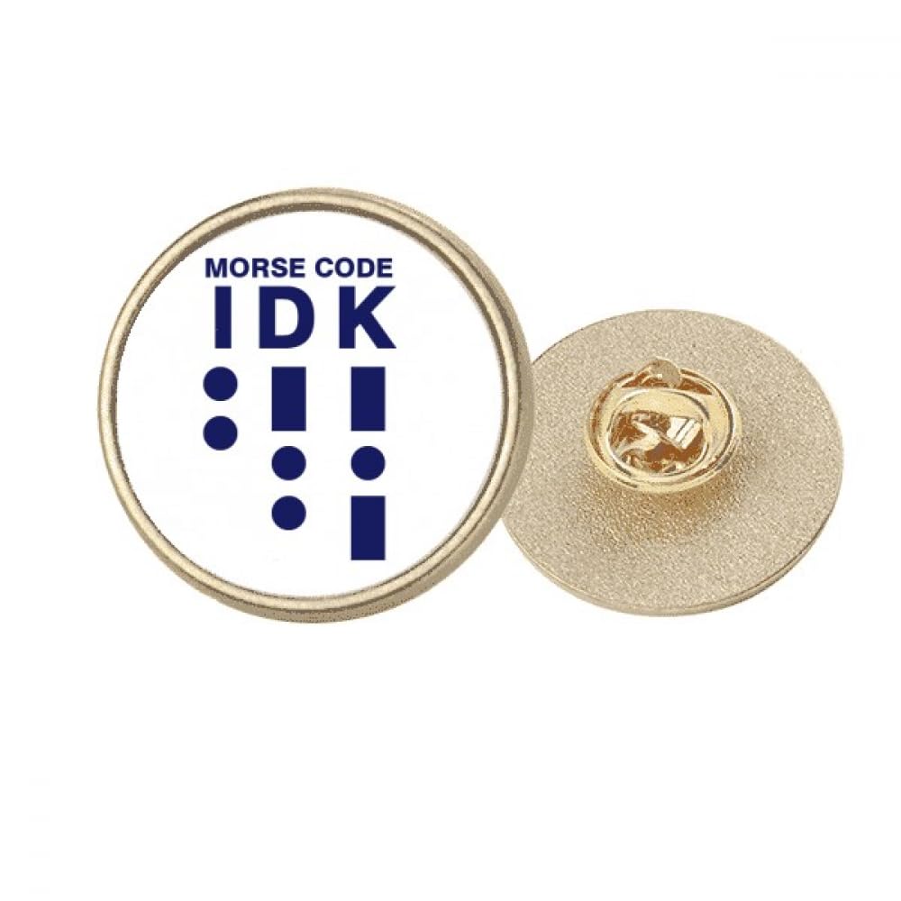 Morse Code Know Dot-line Expression Round Metal Golden Pin Brooch Clip