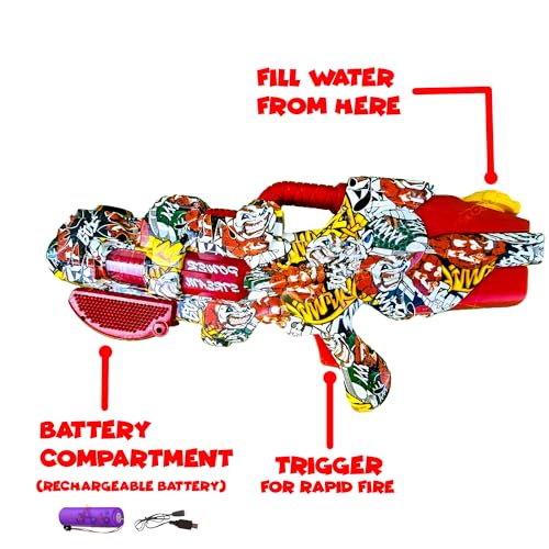 Image of PoPo Toys Summer-SparkStream: Electric Aquatic Blaster| Long Range | High Pressure Automatic Squirt Gun Toys for Summer Pool Party | Automatic Electric Water Guns for Adults & Kids