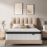 cemtip Queen Mattress, 10 Inch Hybrid Mattress in a Box, Memory Foam and Pocket Springs, Fiberglass Free, Soft and Breathable, Medium Firm Feel