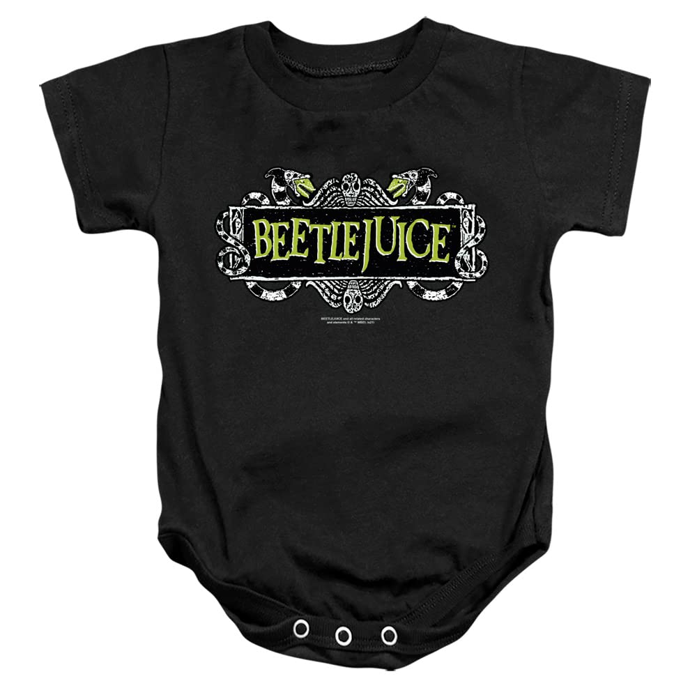 Beetlejuice Movie Logo Unisex Infant Snap Suit for Baby (6 Months) Black