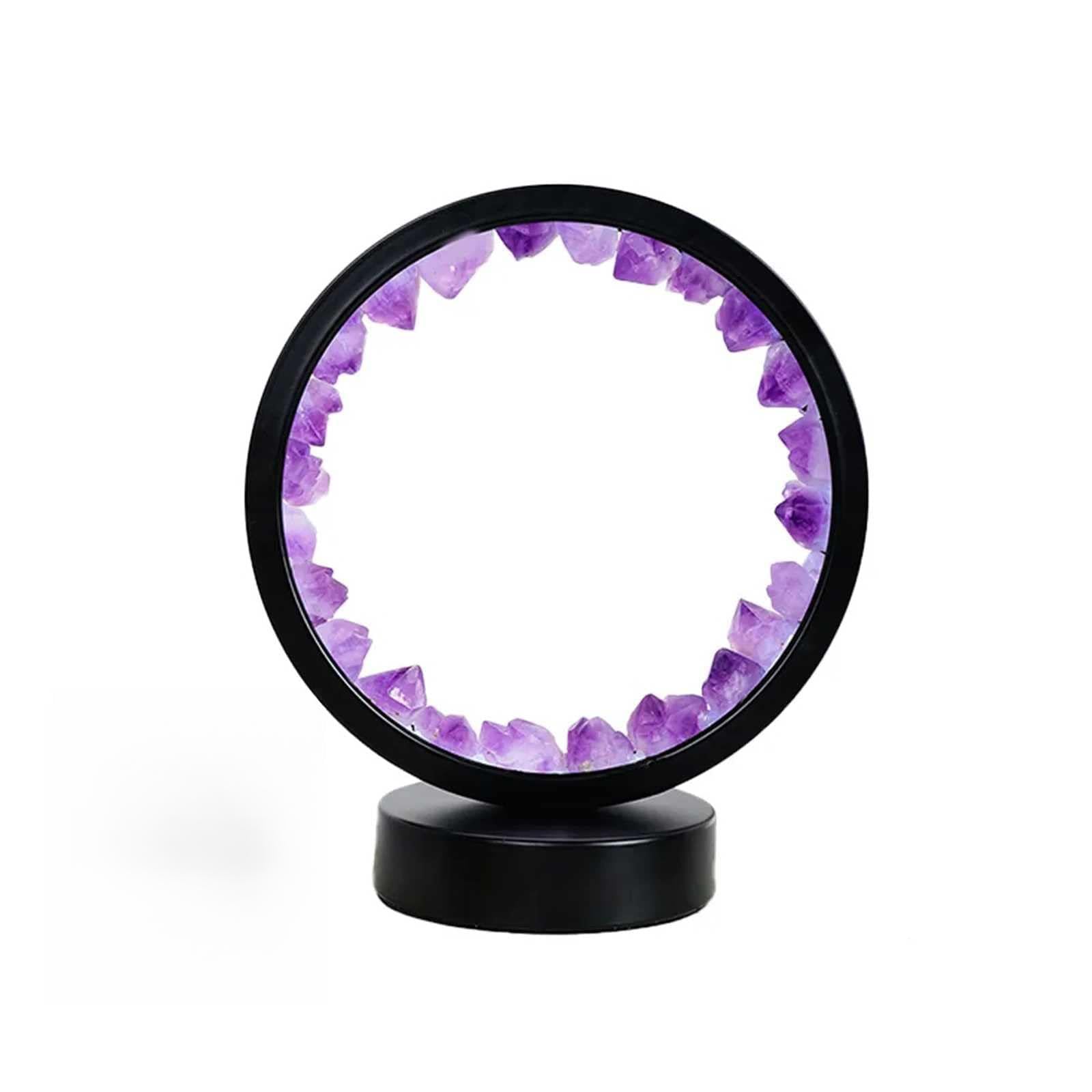 BJYX Amethyst Night Light, Healing Crystal Table Lamp, Natural Crystal Nightlight for Positive Energy Therapy Meditation Reiki Premium Gift