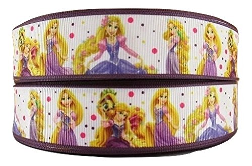 1 metre Tangled bianco nastro viola Rapunzel 2,5