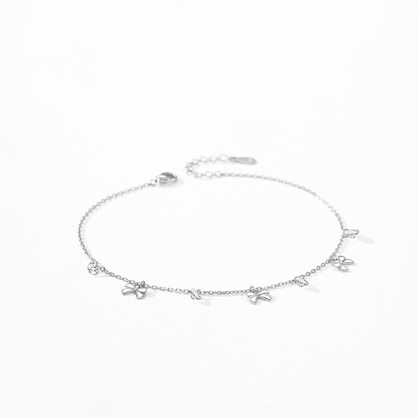 Pulsera de oro blanco 750 585 375 para mujer, 21-23 cm de extensión