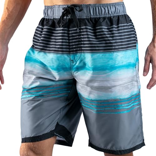 Image of Kanu Surf Men's Big Viper Extended Size Stripe Swim Trunk