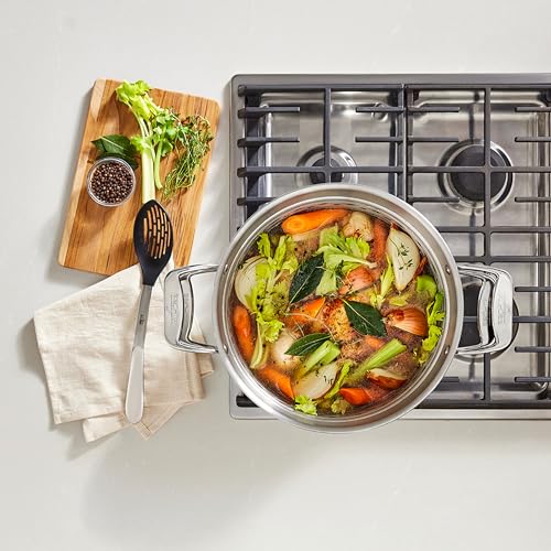 Image of All-Clad Simply Strain Stainless Steel Stockpot, Multipot With Insert & Lid, 16 Quart Induction Oven Broiler Safe 600F, Strainer, Pasta Strainer with Handle, Steamer Pot, Pots and Pans, Silver
