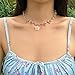 Azusa Sun Pink Star Charms Pendant Choker Y2K Healing Crystal Necklace Summer Jewelry with Silver Chains for Women