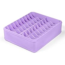 3D Printed 20 Grids Diamond Painting Bag Organizer, Multi Slot Drill Bags Storage Tray, Spill Proof Stand Upright Portable Desktop Craft Storage Caddy for Small Diamond Art Accessories-Purple