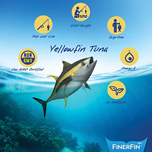 Finerfin Yellowfin Tuna Salad In Organic Olive Oil | Zesty Lemon Flavor | Premium Canned Tuna Fish With Evoo | Gourmet Ready-To-Eat Wild-Caught Fillets | 4.4Oz Can - 12 Pack #TOP2
