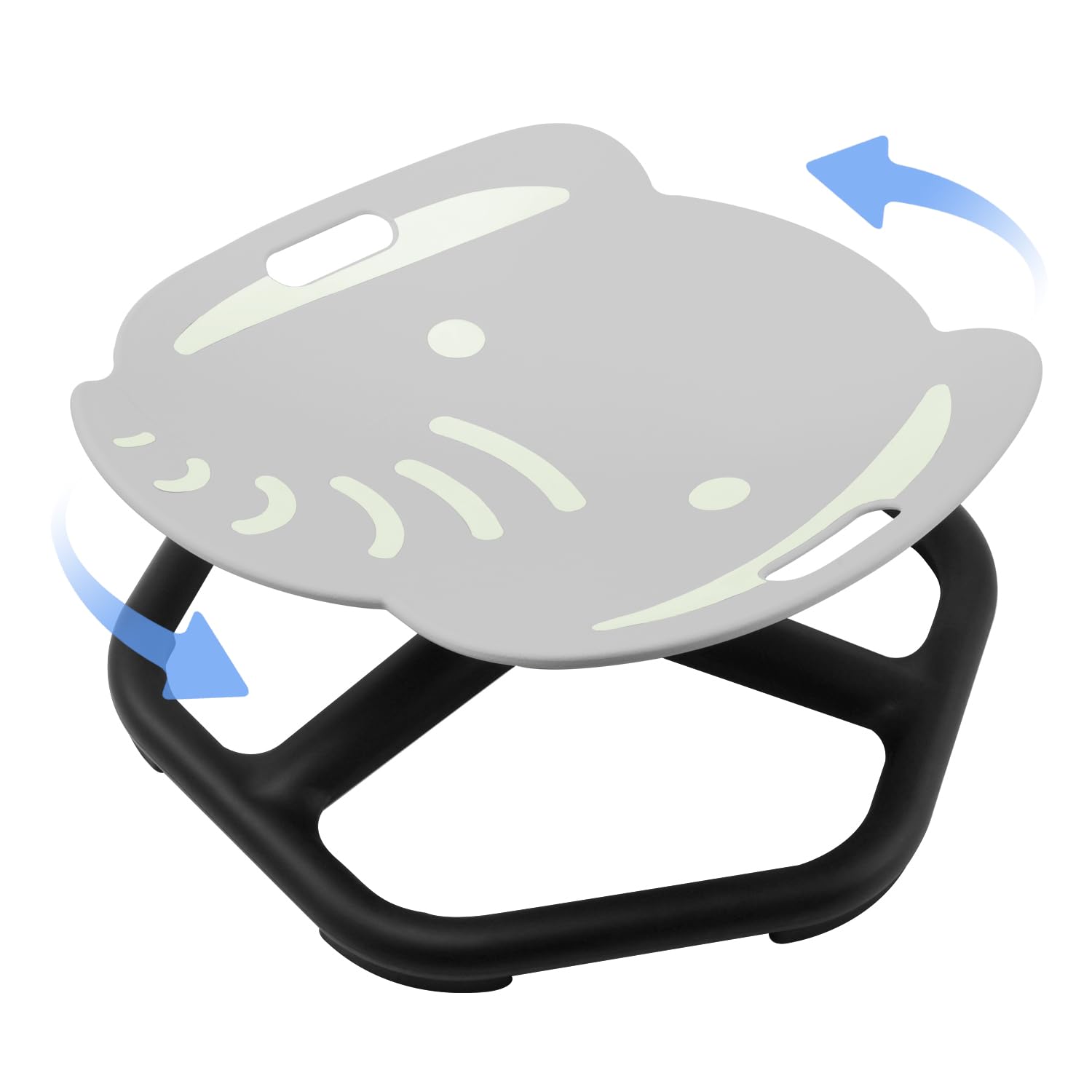 E-Solem Sensory Spinning Chair for Kids with Upgrade Handle & Fluorescent Seat, Sensory Toys Swivel Chair for Autism Toddler Autistic ADHD Training Balance & Coordination, Indoor Outdoor Play (Gray)