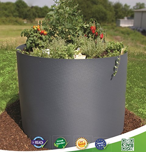 EXCOLO Hochbeet rund Ø100cm anthrazit RAL 7016 als Kräuterbeet Blumenbeet Gemüsebeet Pflanzbeet für Rasen Garten oder Park