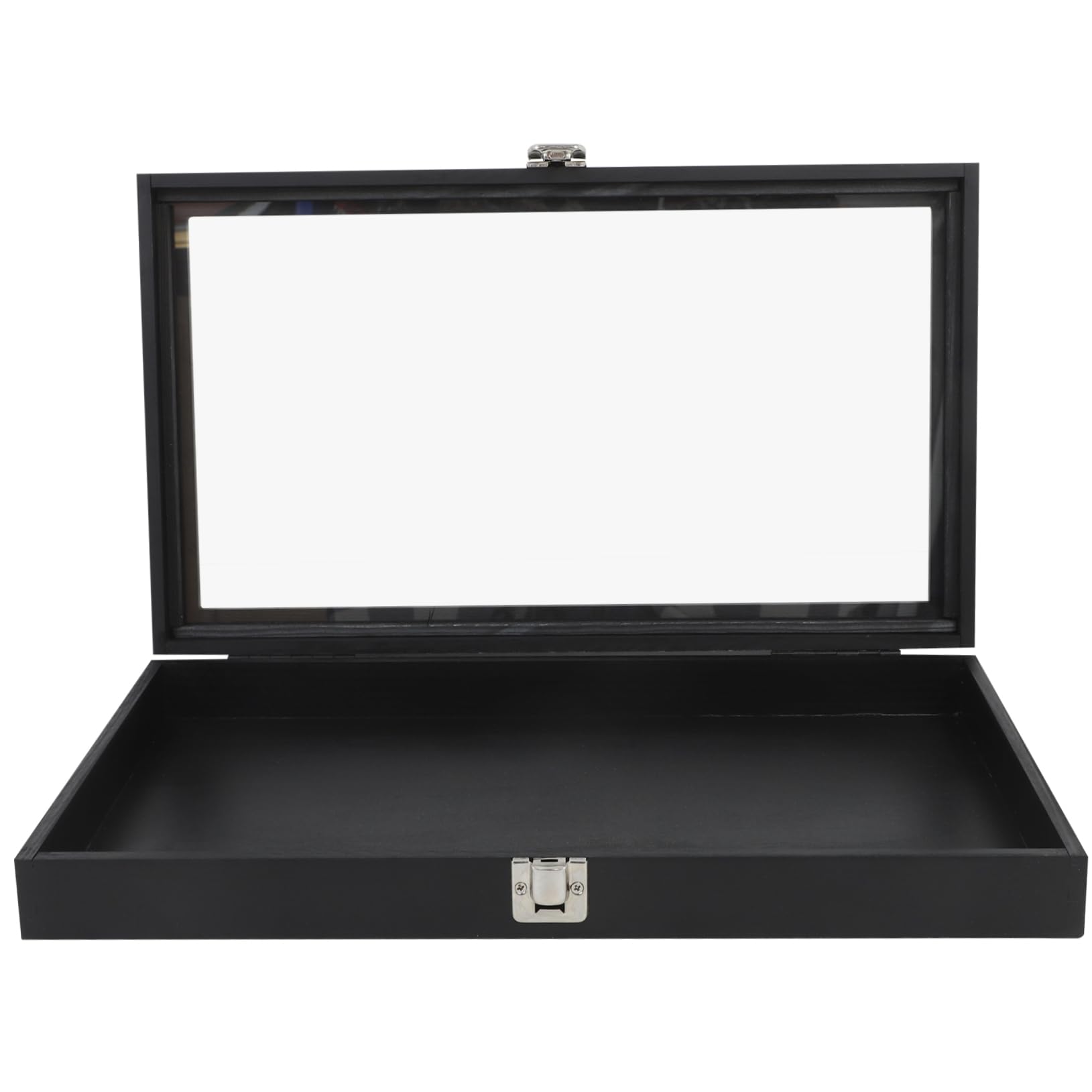 OKUMEYR Wooden Display Case for Insect Specimens and Collectibles Flip Top Storage Box with Lock Transparent Collection Box for Badges and Memorabilia