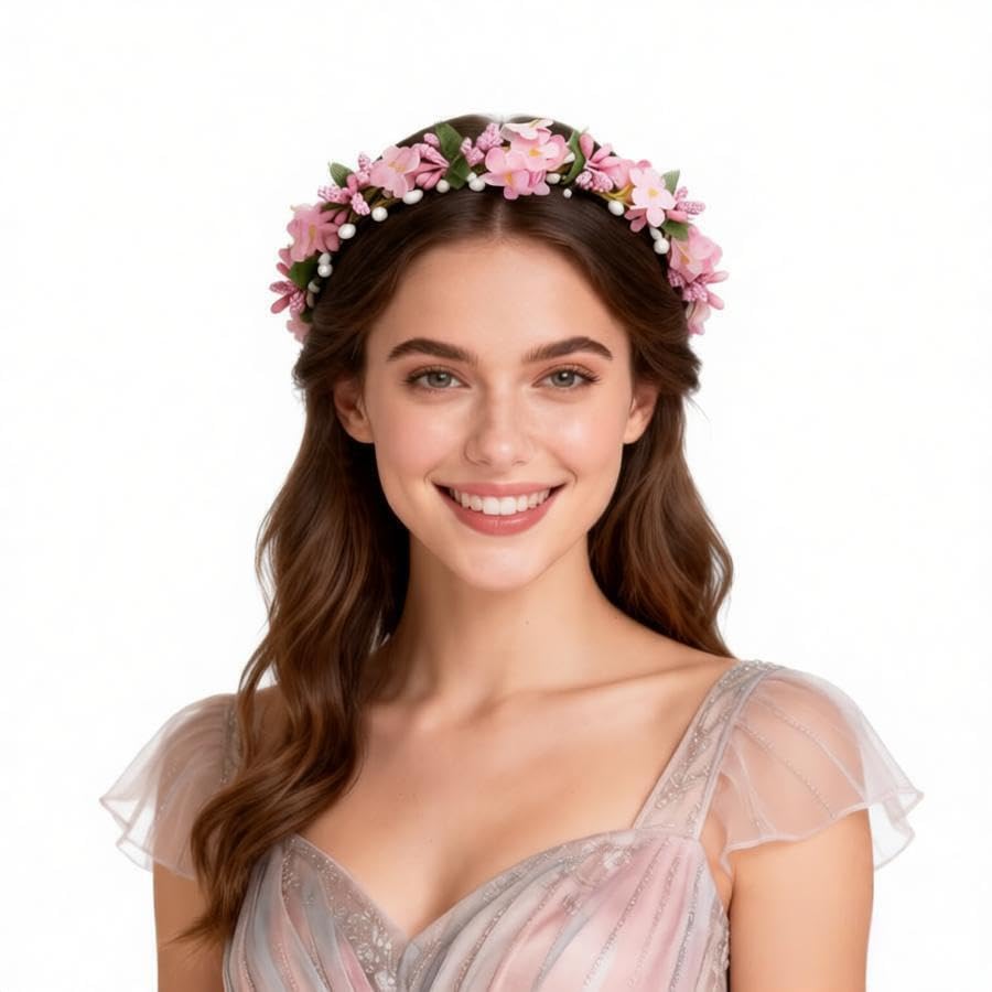 June Bloomy Wedding Hydrangea Flower Headband...