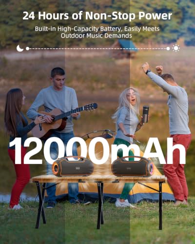 Image of Portable Bluetooth Speakers Wireless, 200W PeaK Loud Sound with Deep Bass