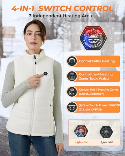 Image of Women's Heated Vest with 16000 mAh Battery Pack Included, 9 Zones Smart Temp Control Ergonomics Heating System