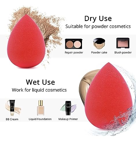 Image of 5Pcs Makeup Sponge Set Multicolor Latex-Free Beauty Blenders for Foundation, Powder & Cream | Soft, Reusable, Easy-to-Clean Blending Sponges for Flawless Makeup Application (Wet & Dry Use)