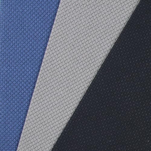 Image of KCS 3 pc of 12 inch x 18 inch(30cmx45cm) 14CT Counted Cotton Aida Cloth Cross Stitch Fabric (Navy Blue+Dark Grey+Black)