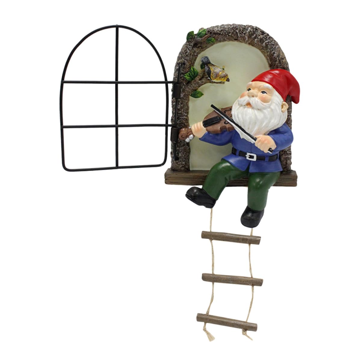 Statue de gnome en résine pour sol : décoration de jardin et ornement extérieur résistant