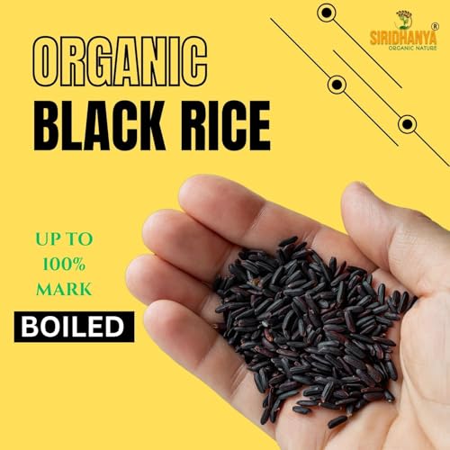 Image of Siridhanya black rice boiled | Nalla Biyyam| Gluten free | Rich in protein Low carbs| Low GI Rice | Sourced from Andhra Pradesh| GWT 900g (Including Jar)