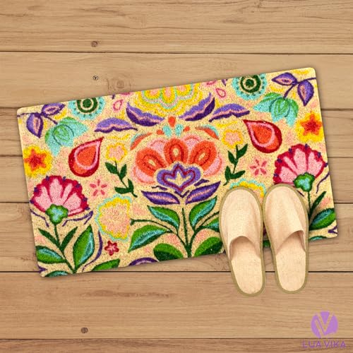 LUA VIKA Coir Doormat, 40x70 (Dalias), Multicolor, Welcome Mat, Non Slip, Machine Made, Rectangular, 1.5 x 40 x 70 cm, 1.39 kg - Image 2