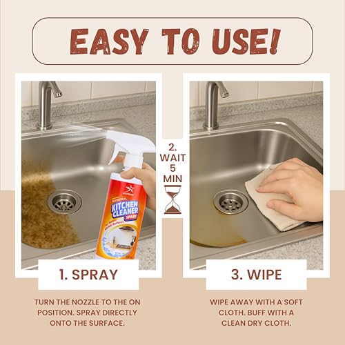 Image of VRPRIME Kitchen Cleaner Spray | Kitchen Sink Chimney Gas Stove Oven Oil Stain Remover All Purpose Degreaser Spray | Kitchen Cleaning Spray for Exhaust Fan (500ml) (PACK OF 2)