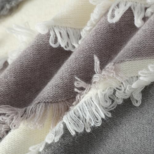 Men's Knitted Crewneck Sweater Long Sleeve Loose Fit Casual Pullover Color Block Cable Knit Fashion Warm Sweaters4