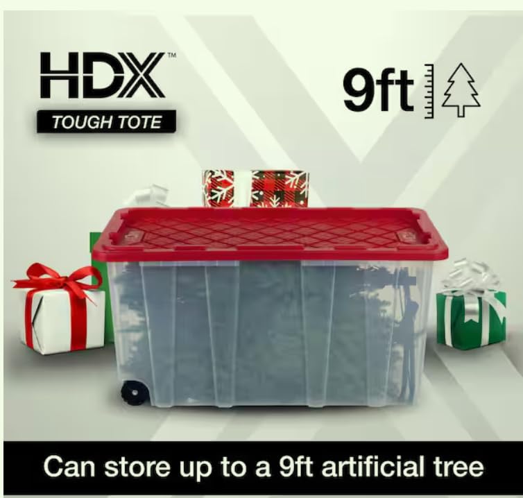 Amazon.com - 77 Gal. Tough Storage Tote with Wheels in Clear
