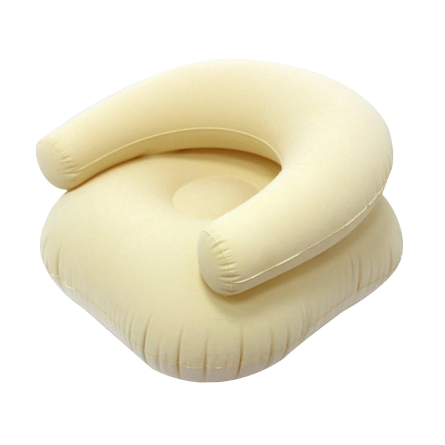 Flocked Inflatable Sofa Low-Rise Inflatable Lounger Comfy Inflatable Couch Portable for Students, Campers, Dorm Room, Balcony, Camping, Beige, Opp Bag|Bean Bags & Inflatables|Home & Garden-image-27