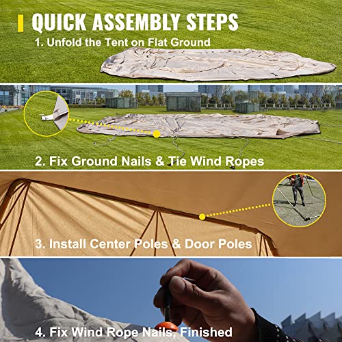 Carpa Bell para 8-12 Personas GeRRiT Beige de Lona miniatura 2