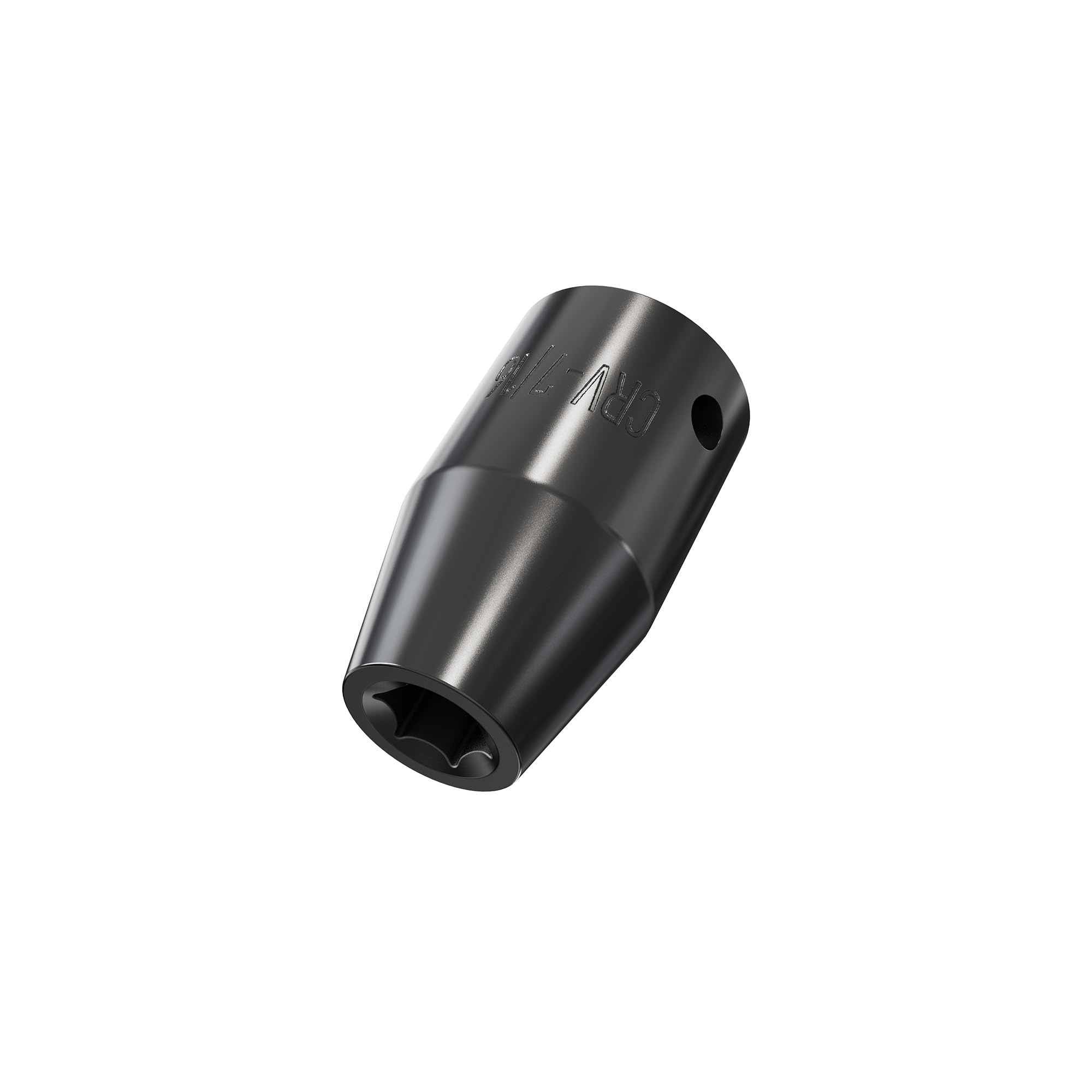 FOCMKEAS 7/16" Shallow Impact Socket, 1/2 Inch Drive, 6-Point, SAE, Heat Treated CR-V Steel Short Stubby Sockets, Black Phosphating, 1.5 Inch Length(Black, 7/16-Inch)