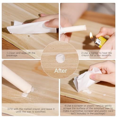 Holzrestaurierungs, SEISSO Holz Reparaturset, 6 Farben Holz Hartwachs Reparatur Kit, Möbel Reparatur Set zum Auffüllen und Reparieren von Kratzern und Löchern auf Möbeln (mehrfarbig)