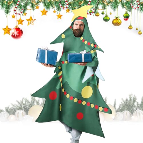 Genérico Christmas Tree Costume - Hilarious Attention-Grabbing Christmas Tree Cosplay Clothing For Adults, Fun Holiday Outfit | Festive Dress-Up Apparel For Birthday Stage Cosplay Event Boyfriend