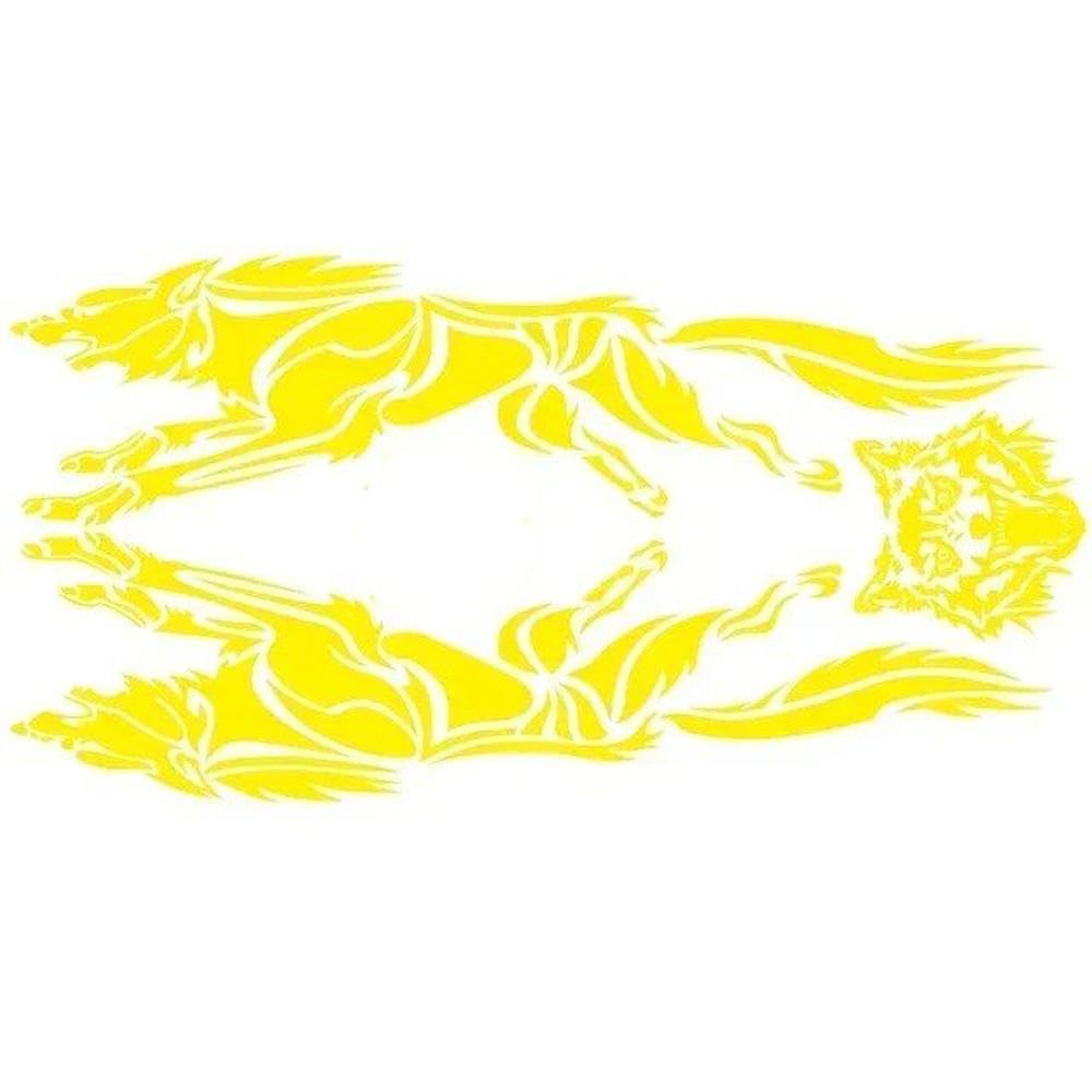 Fiery Wolf Car Stickers Hunting Decal Animal Vinyl Motorcycle Auto Sticker Universal(Yellow)