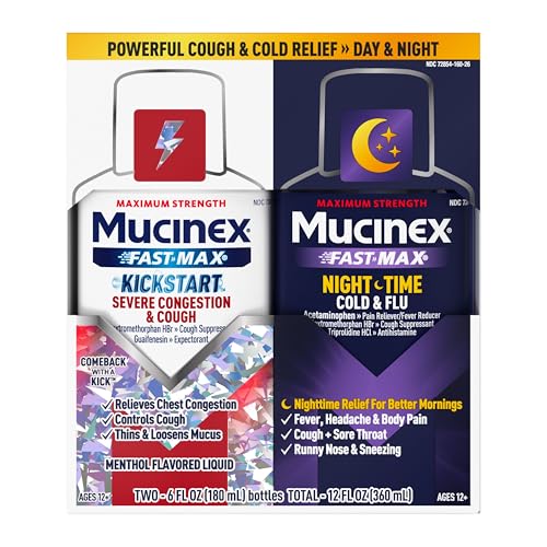 Mucinex Fast-Max Kickstart Severe Congestion & Cough & Nighttime Cold