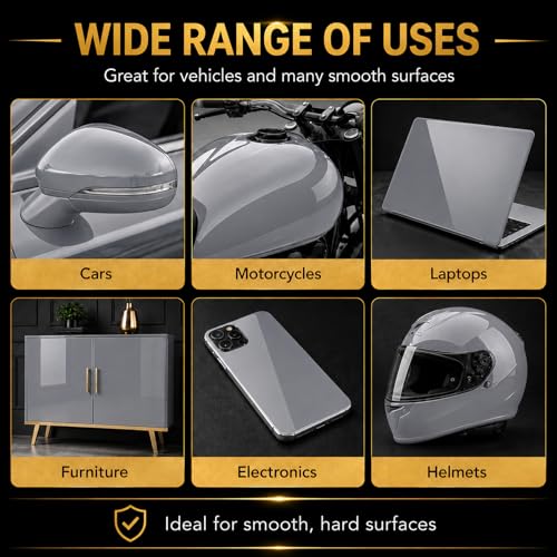 Image of Gloss Grey Vinyl Wrap for Cars, 1 x 5 ft, Air Release