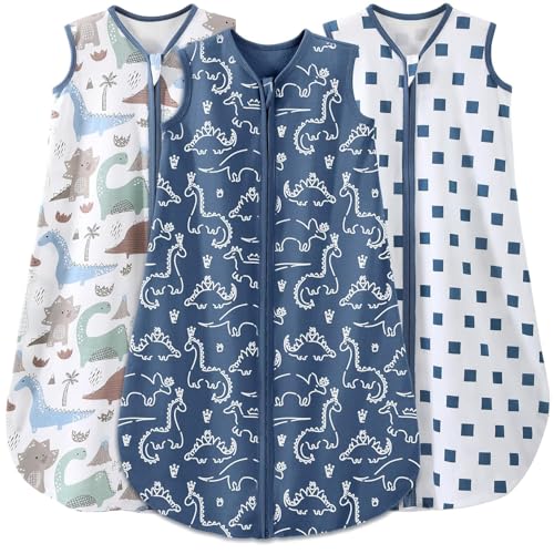 Image of Yoofoss Baby Sleep Sack 24-36 Months Wearable Blanket for Babies 100% Organic Cotton 2-Way Zipper TOG 0.5 Toddler Sleeping Sack 3 Pack, Sleep Sacks