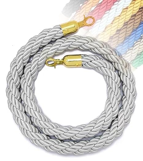 Corde de barrière de 2,5M argentée pour sublimer l'accueil de votre hôtel